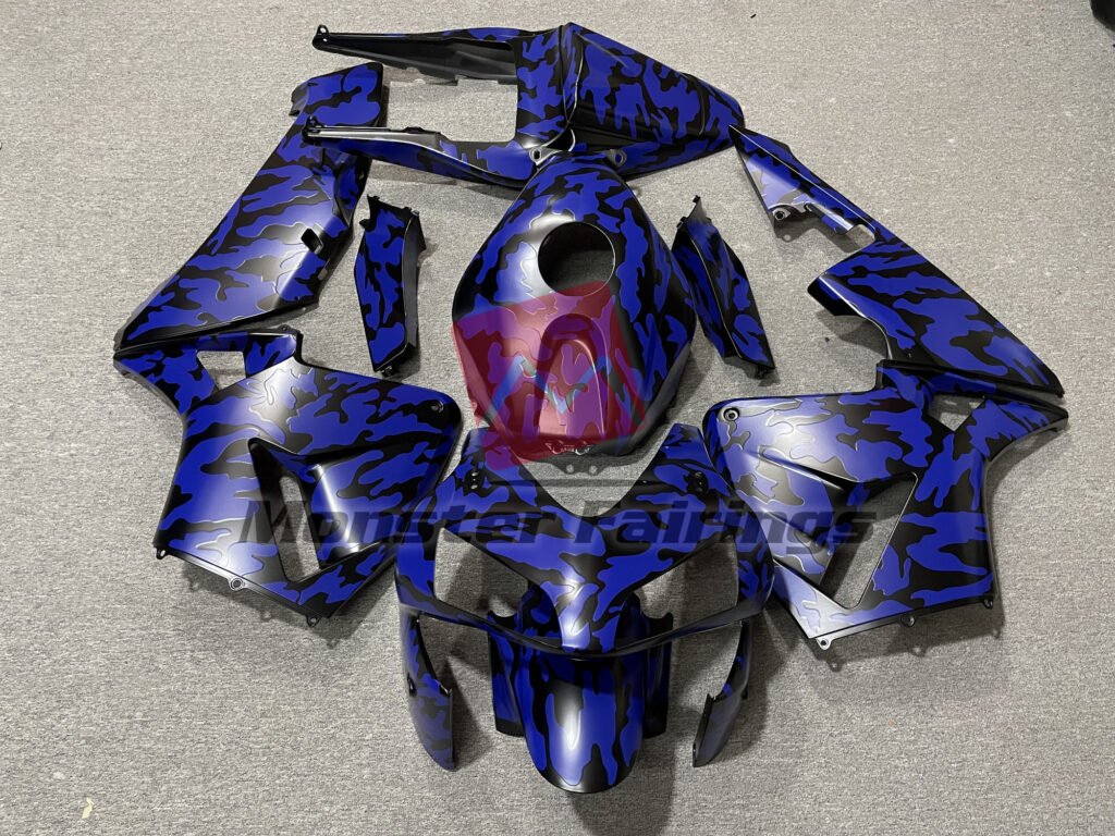 Honda CBR600RR 2003 - 2004 Blue Camo ABS fairings - custom motorcycle bodywork kit by Monster Fairings