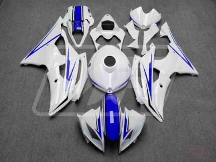 Yamaha R6 2008-2016 Gloss White Blue ABS Fairings | Monster Fairings