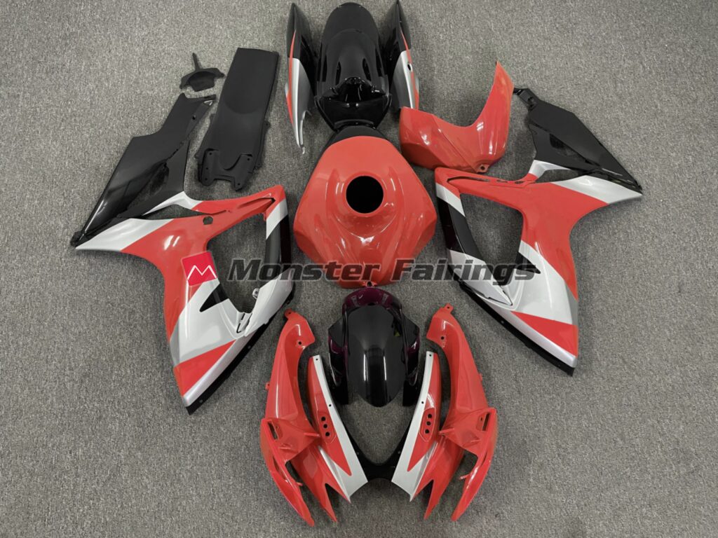 Suzuki GSXR 600 - 750 2006 - 2007 Red Design ABS fairings - custom motorcycle bodywork kit by Monster Fairings