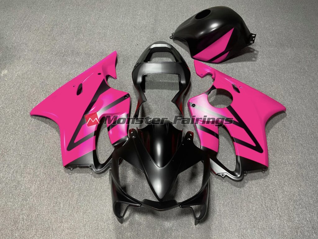 Honda CBR600 F4i 2001 - 2003 Matte Black Pink ABS fairings - custom motorcycle bodywork kit by Monster Fairings