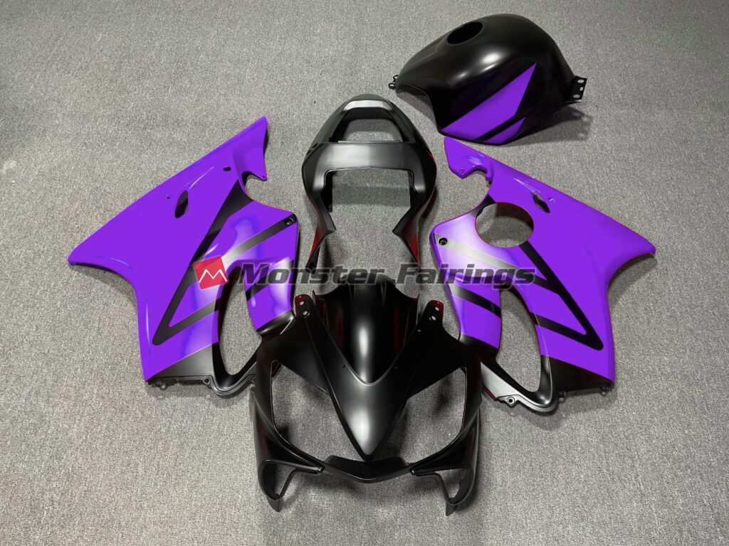 Honda CBR600 F4i 2001 - 2003 Matte Black Purple ABS fairings - custom motorcycle bodywork kit by Monster Fairings