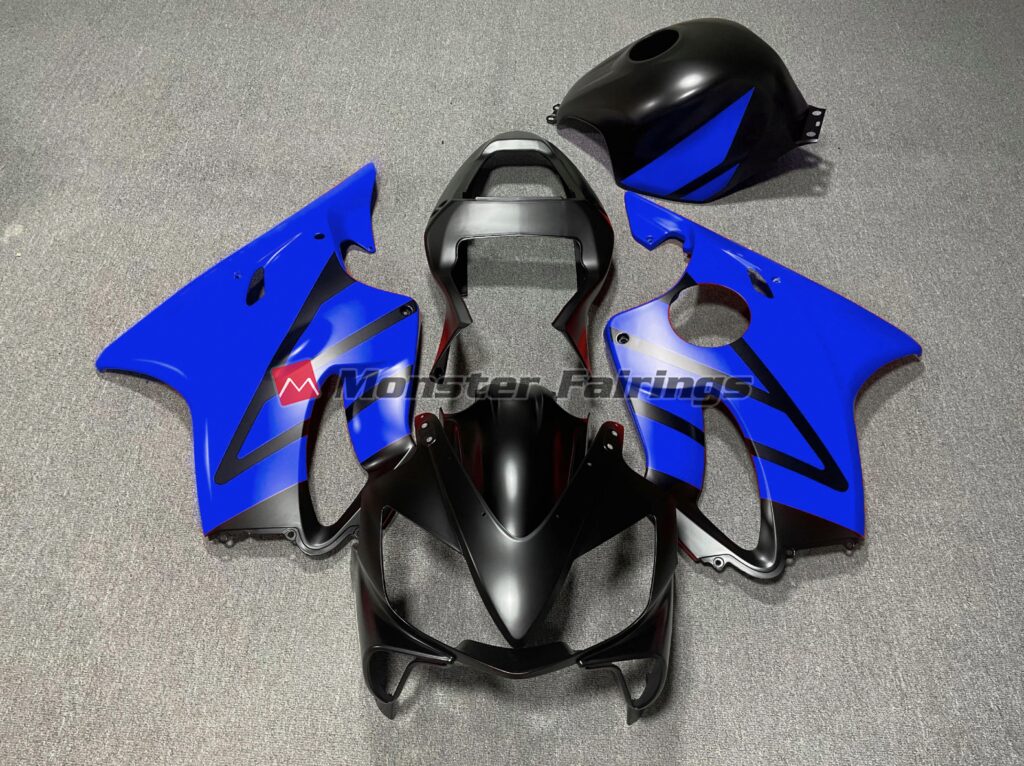 Honda CBR600 F4i 2001 - 2003 Matte Black Blue ABS fairings - custom motorcycle bodywork kit by Monster Fairings