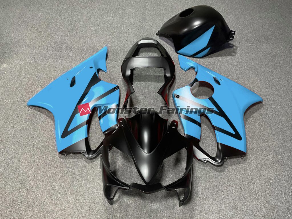 Honda CBR600 F4i 2001 - 2003 Matte Black Light Blue ABS fairings - custom motorcycle bodywork kit by Monster Fairings