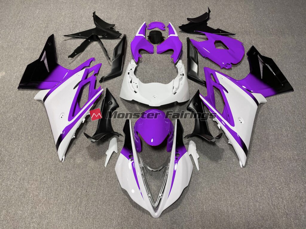 Triumph Daytona 675 2013 - 2017 Gloss White Purple ABS fairings - custom motorcycle bodywork kit by Monster Fairings