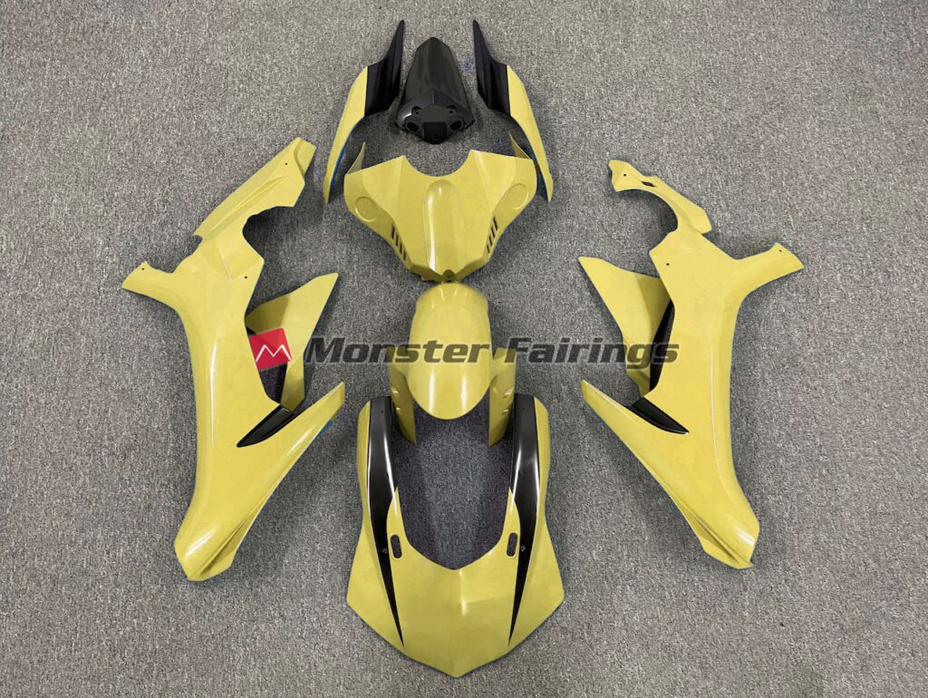 Yamaha R1 2015 - 2019 Gloss Yellow ABS fairings - custom motorcycle bodywork kit by Monster Fairings