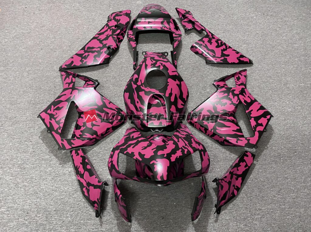 Honda CBR600RR 2003 - 2004 Gloss Rouge Pink Camo ABS fairings - custom motorcycle bodywork kit by Monster Fairings