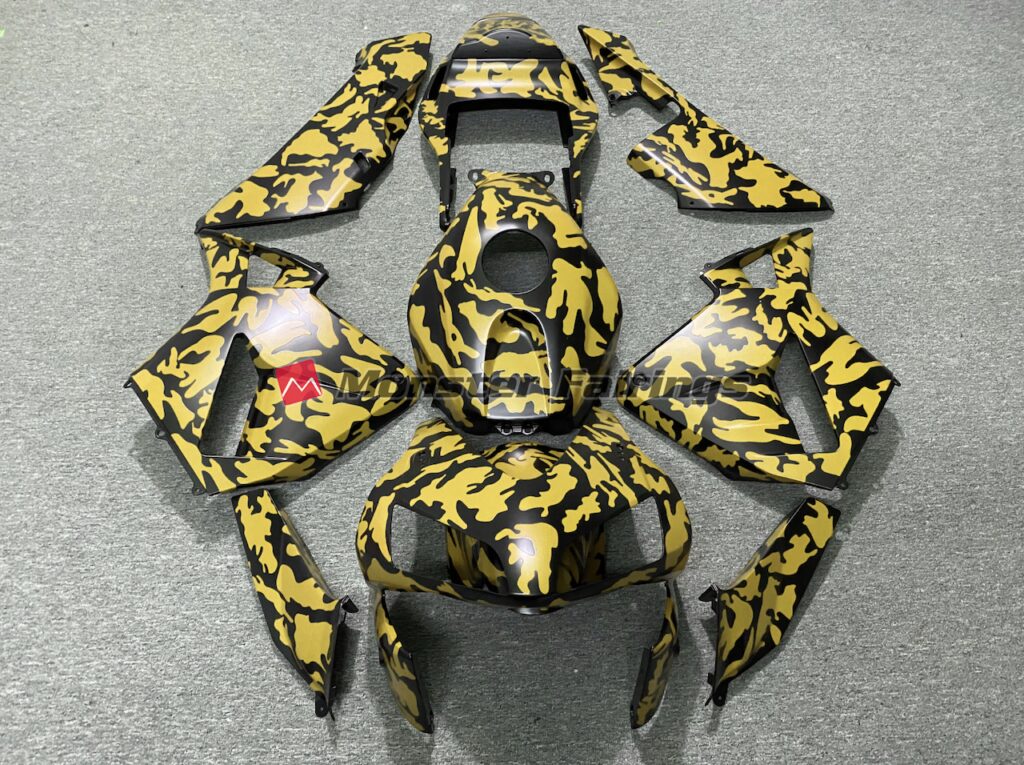 Honda CBR600RR 2003 - 2004 Yellow Camo ABS fairings - custom motorcycle bodywork kit by Monster Fairings