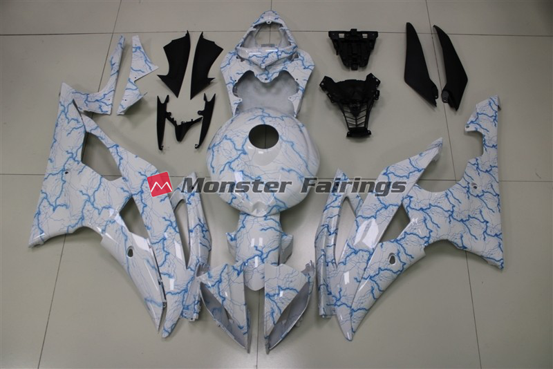 Yamaha R6 2008 - 2016 Light Blue Lighting ABS fairings - custom motorcycle bodywork kit by Monster Fairings