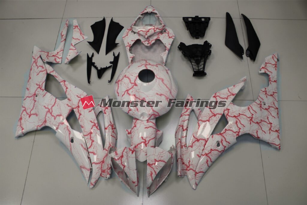 Yamaha R6 2008 - 2016 Red Lighting ABS fairings - custom motorcycle bodywork kit by Monster Fairings
