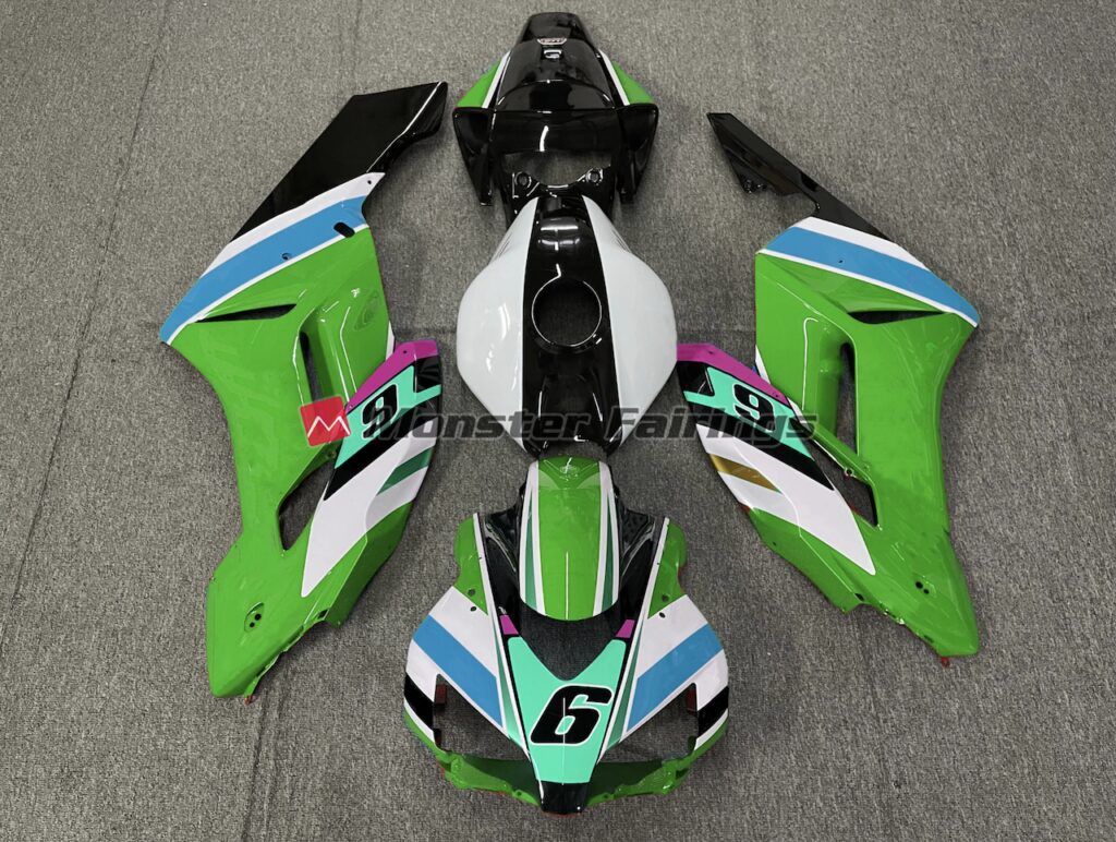 Honda CBR1000RR 2004 - 2005 Green 6 ABS fairings - custom motorcycle bodywork kit by Monster Fairings
