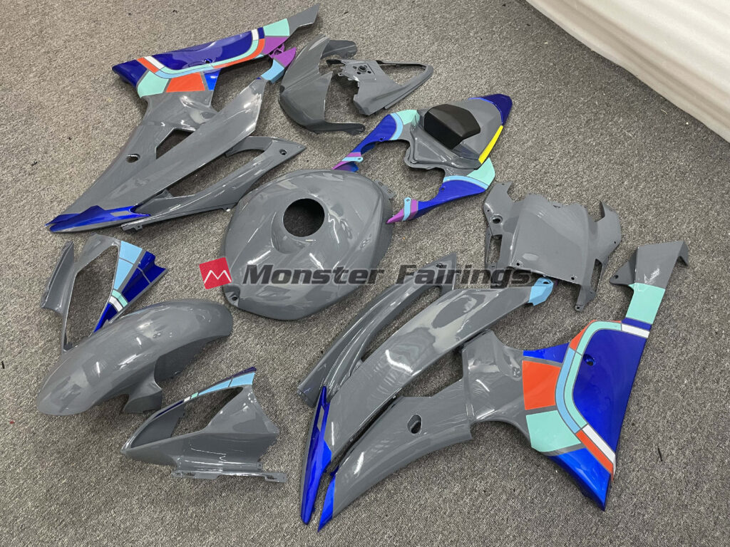 Yamaha R6 custom ABS fairings 2008 - 2016 in Nardo Blue Design - durable replacement kit, Monster Fairings