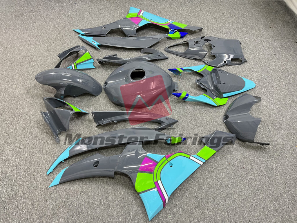 2008 - 2016 Yamaha R6 Nardo Teal Design fairing set - ABS injection, custom painted by Monster Fairings