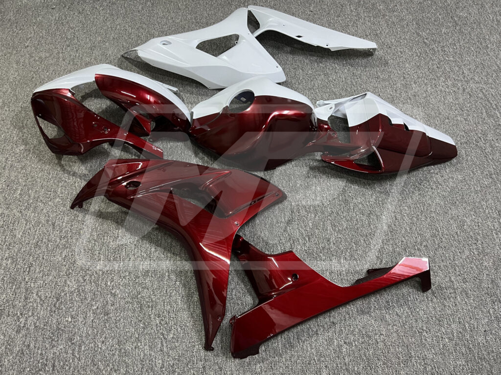 Honda CBR1000RR custom ABS fairings 2006 - 2007 in Gloss Pearl White & Maroon Red Split - durable replacement kit, Monster Fairings
