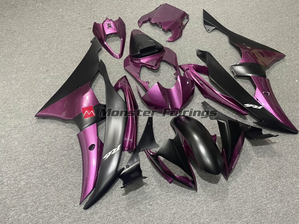 Light Purple Matte Black ABS fairings for Yamaha R6 2008 - 2016 - premium OEM fit kit by Monster Fairings
