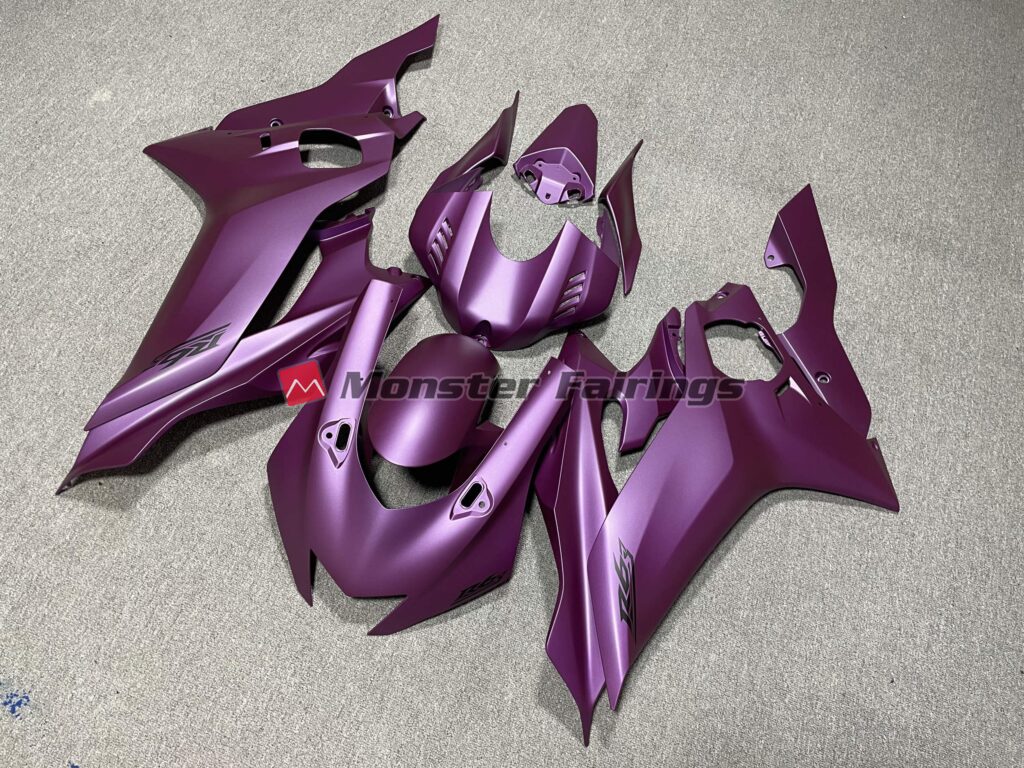Yamaha R6 custom ABS fairings 2017 - 2022 in Dark Purple Matte - durable replacement kit, Monster Fairings