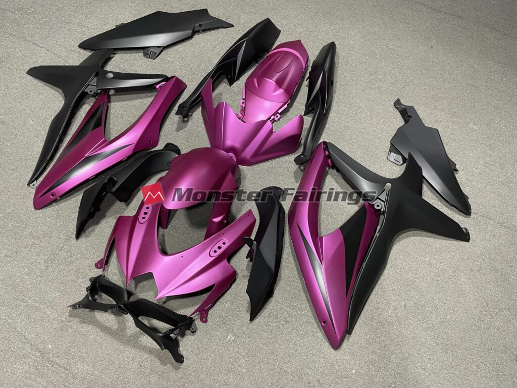 Suzuki GSXR 600 - 750 custom ABS fairings 2008 - 2010 Matte Pink No R - durable replacement kit, Monster Fairings