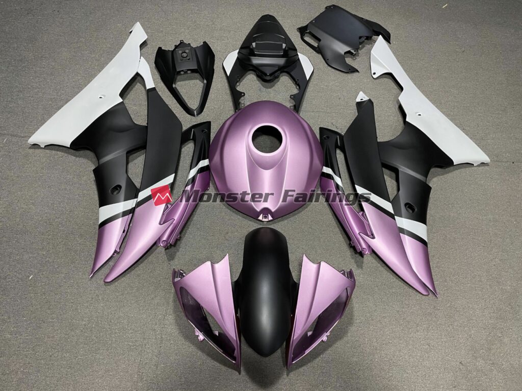 Yamaha R6 2008 - 2016 Matte Black Light Purple ABS fairings - custom motorcycle bodywork kit by Monster Fairings