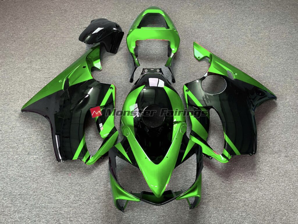 Honda CBR600 F4i 2001 - 2003 Gloss Green Black ABS fairings - custom motorcycle bodywork kit by Monster Fairings