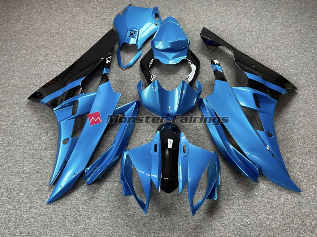 Yamaha R6 2006 - 2007 Sky Blue Black ABS fairings - custom motorcycle bodywork kit by Monster Fairings