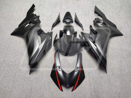 Yamaha R6 2017-2022 Matte Black with Red ABS Fairings | Monster Fairings