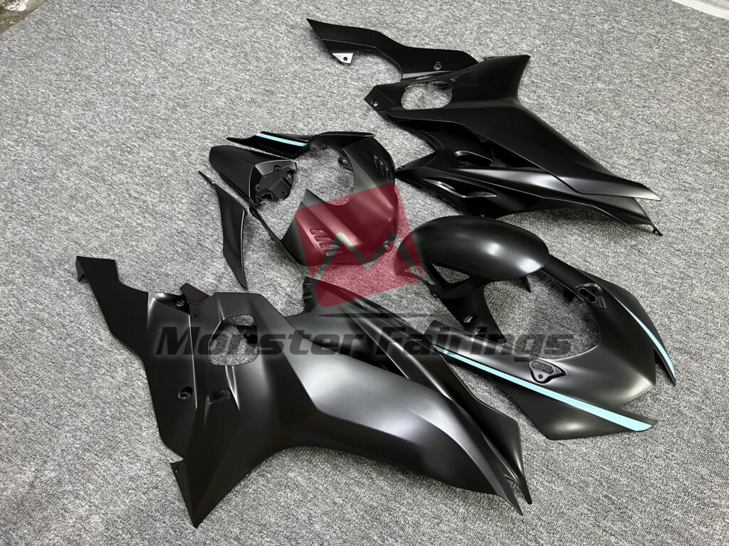 Yamaha R6 custom ABS fairings 2017 - 2022 in Matte Black Teal - durable replacement kit, Monster Fairings