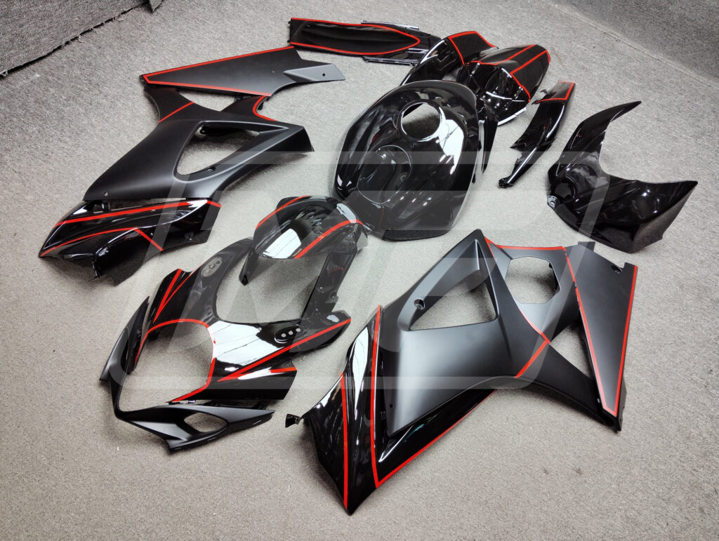 Gloss & Matte Black Red ABS fairings for Suzuki GSXR 1000 2007 - 2008 - premium OEM fit kit by Monster Fairings