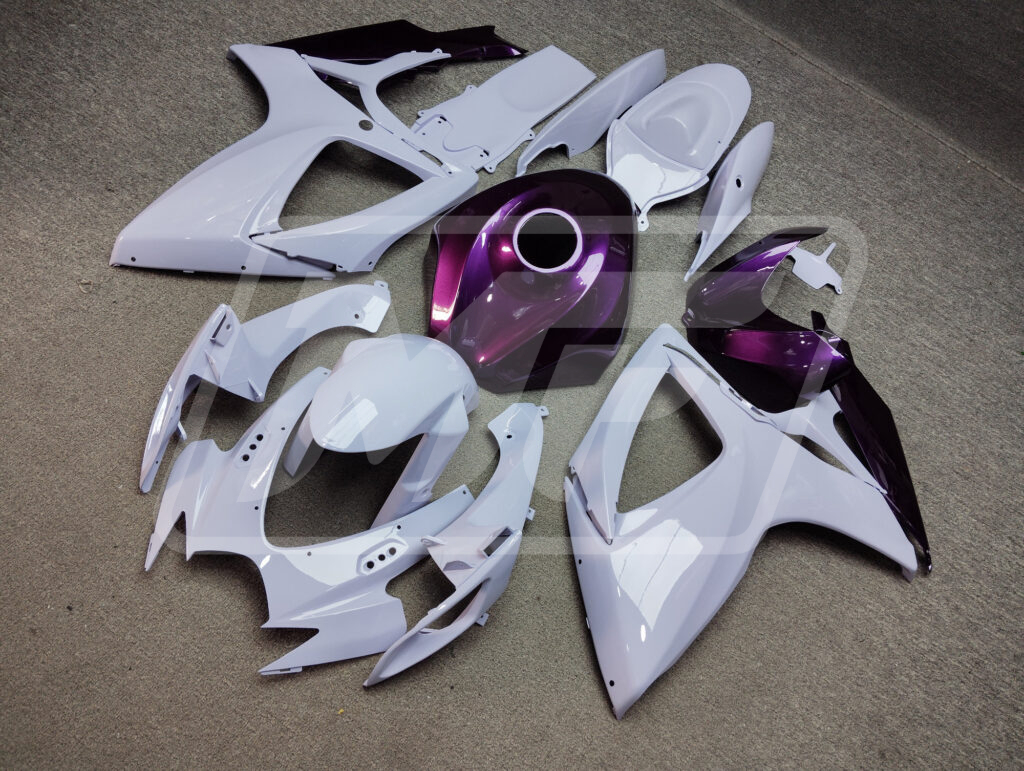 Suzuki GSXR 600 - 750 custom ABS fairings 2006 - 2007 in Gloss Nardo Gray Purple - durable replacement kit, Monster Fairings