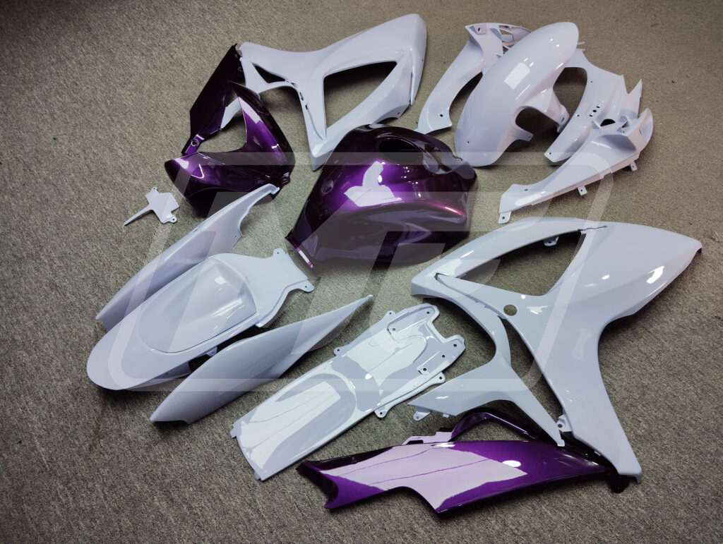 2006 - 2007 Suzuki GSXR 600 - 750 Gloss Nardo Gray Purple fairing set - ABS injection, custom painted by Monster Fairings