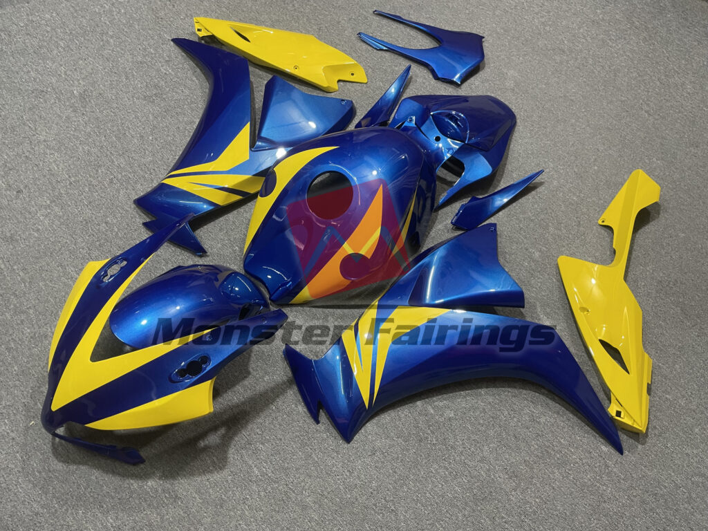 Honda CBR1000RR custom ABS fairings 2012 - 2016 in Gloss Blue Yellow - durable replacement kit, Monster Fairings