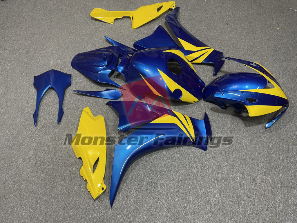 2012 - 2016 Honda CBR1000RR Gloss Blue Yellow fairing set - ABS injection, custom painted by Monster Fairings