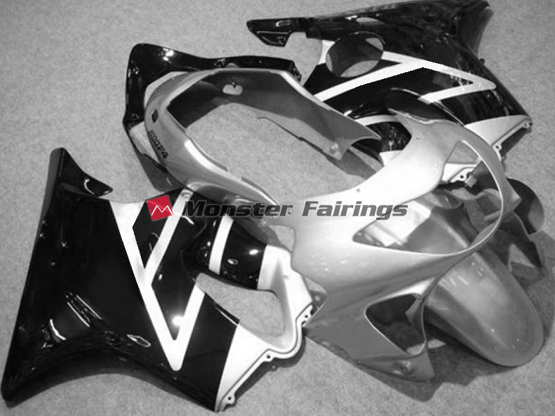 Honda CBR600 F4 1999 - 2000 Silver Black ABS fairings - custom motorcycle bodywork kit by Monster Fairings