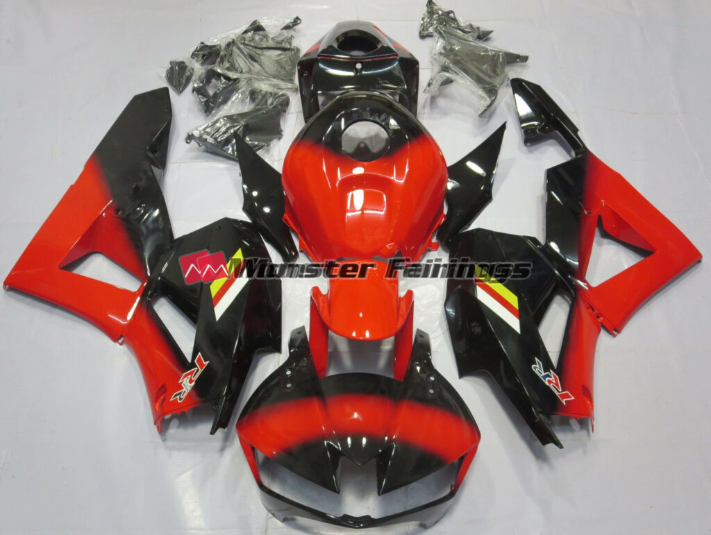 Honda CBR600RR 2013 - 2025 Gloss Red Black ABS fairings - custom motorcycle bodywork kit by Monster Fairings