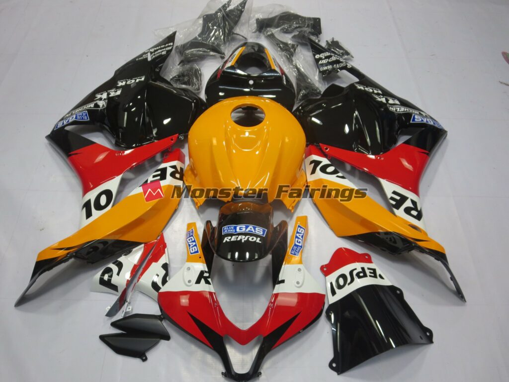 Honda CBR600RR 2009 - 2012 Light Orange Repsol ABS fairings - custom motorcycle bodywork kit by Monster Fairings