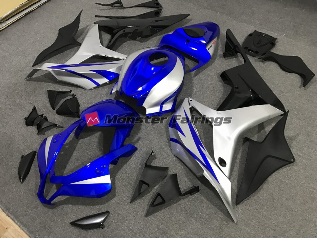 Honda CBR600RR custom ABS fairings 2007 - 2008 in OEM Style Blue Silver - durable replacement kit, Monster Fairings