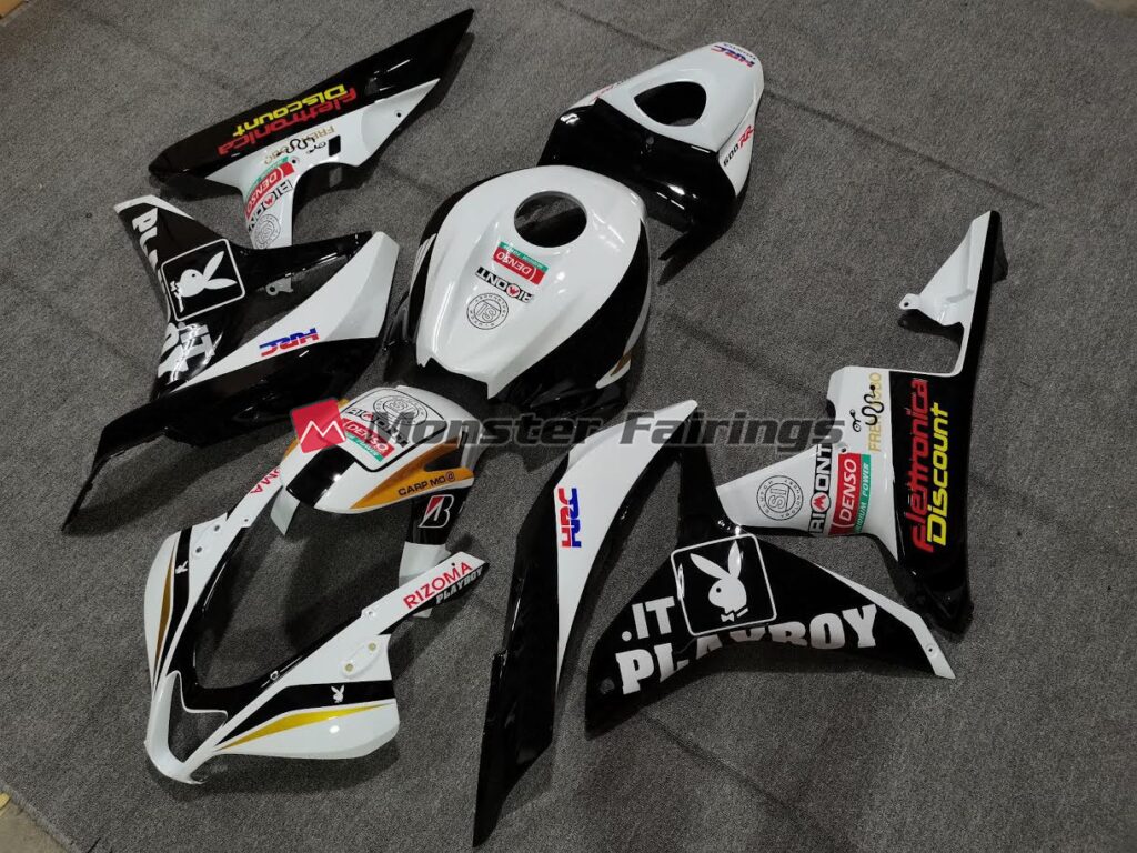 Honda CBR600RR custom ABS fairings 2007 - 2008 in Playboy Style - durable replacement kit, Monster Fairings