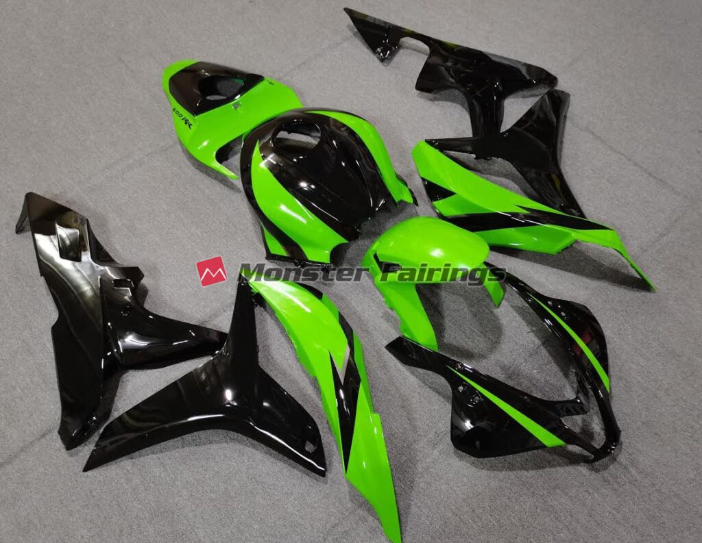 Lime Green and Black ABS fairings for Honda CBR600RR 2007 - 2008 - premium OEM fit kit by Monster Fairings