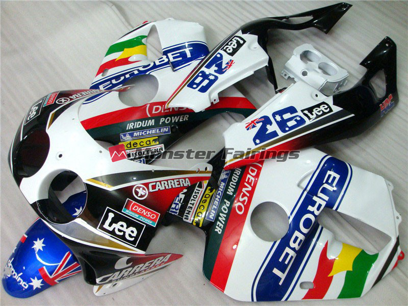 Honda CBR250RR 1990 - 1998 Carrera EuroBet ABS fairings - custom motorcycle bodywork kit by Monster Fairings