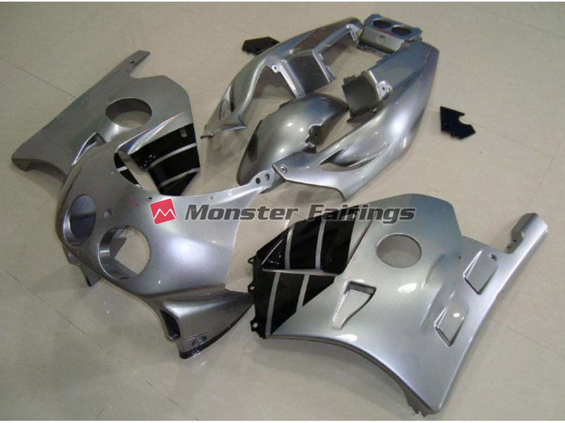 Honda CBR250RR 1990 - 1998 Silver and Black ABS fairings - custom motorcycle bodywork kit by Monster Fairings