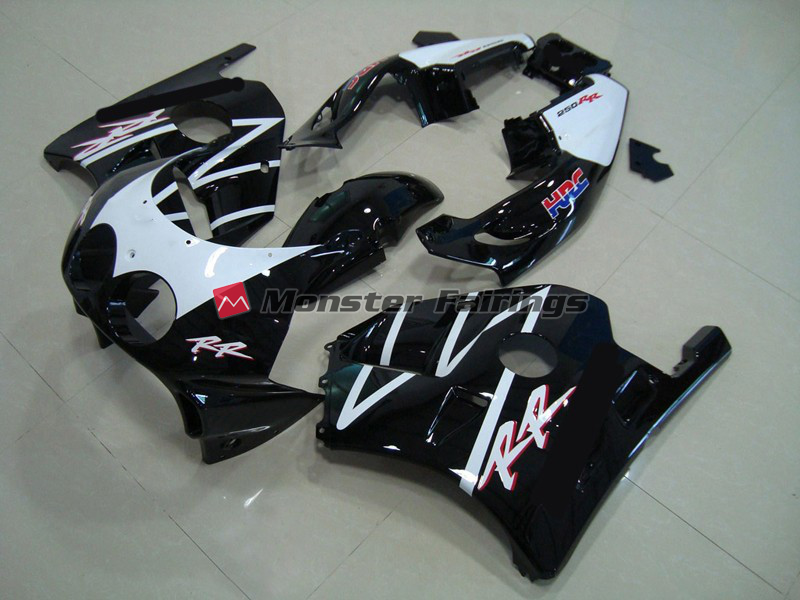 Honda CBR250RR 1990 - 1998 White Black HRC ABS fairings - custom motorcycle bodywork kit by Monster Fairings