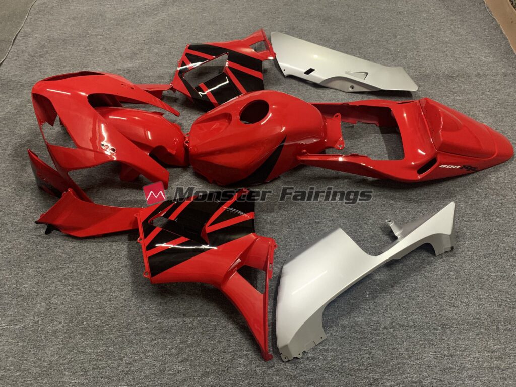 Red Black and Silver ABS fairings for Honda CBR600RR 2003 - 2004 - premium OEM fit kit by Monster Fairings