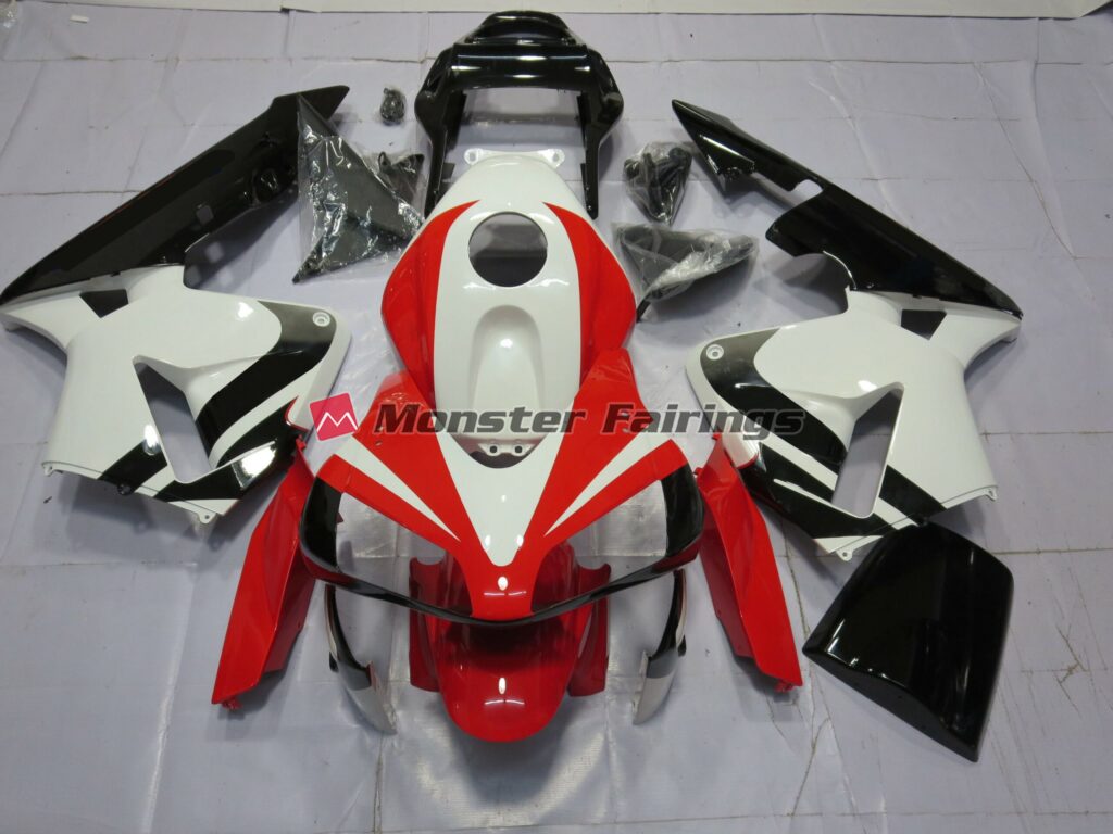Honda CBR600RR 2003 - 2004 White Red and Black OEM ABS fairings - custom motorcycle bodywork kit by Monster Fairings