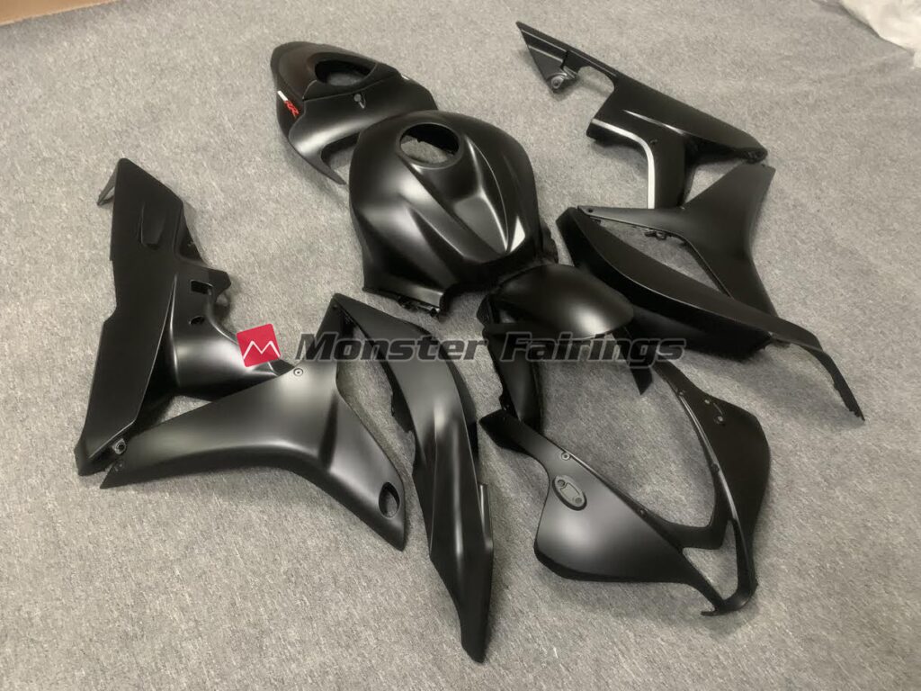 Matte Black w/ Logos ABS fairings for Honda CBR600RR 2007 - 2008 - premium OEM fit kit by Monster Fairings
