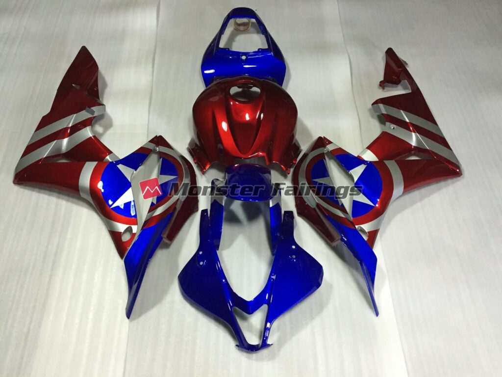 Honda CBR600RR 2007 - 2008 Captain America ABS fairings - custom motorcycle bodywork kit by Monster Fairings