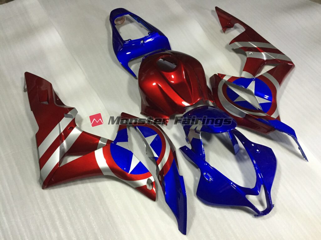Captain America ABS fairings for Honda CBR600RR 2007 - 2008 - premium OEM fit kit by Monster Fairings