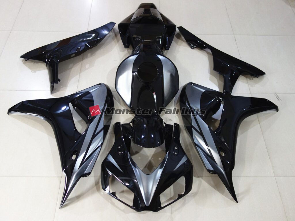 Honda CBR1000RR 2006 - 2007 Silver and Black ABS fairings - custom motorcycle bodywork kit by Monster Fairings