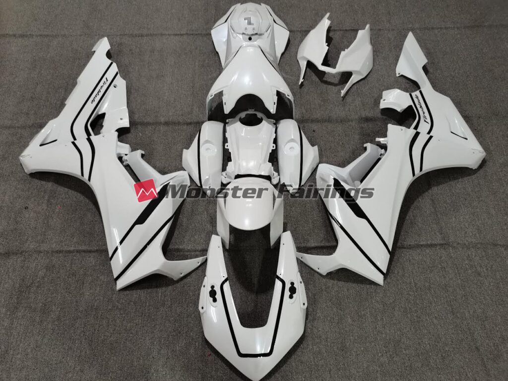 Honda CBR1000RR 2017 - 2025 Pearl White and Black ABS fairings - custom motorcycle bodywork kit by Monster Fairings