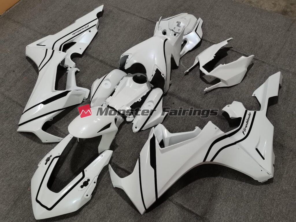 Honda CBR1000RR custom ABS fairings 2017 - 2025 in Pearl White and Black - durable replacement kit, Monster Fairings
