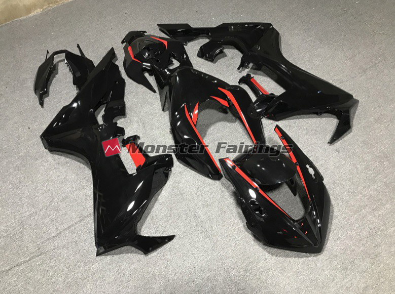 Gloss Black With Red Lining ABS fairings for Honda CBR1000RR 2017 - 2025 - premium OEM fit kit by Monster Fairings