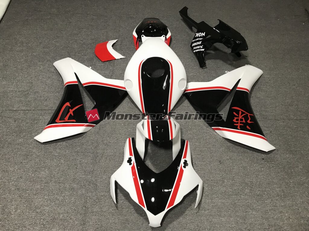 Honda CBR1000RR 2008 - 2011 Gloss White, Red and Black ABS fairings - custom motorcycle bodywork kit by Monster Fairings