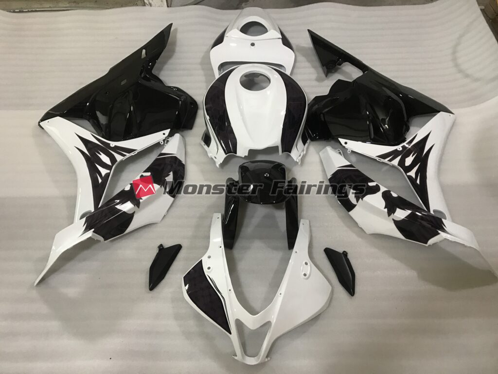 Honda CBR600RR 2009 - 2012 Black & White Custom ABS fairings - custom motorcycle bodywork kit by Monster Fairings